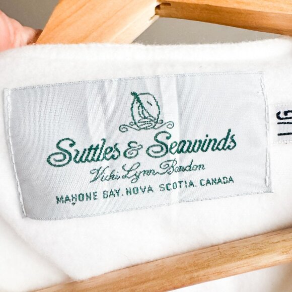 Suttles and Seawinds White Flannel Ruffle Trim Short Night Gown L - Picture 5 of 6